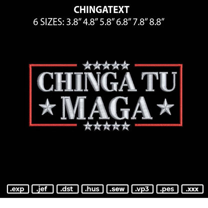 Chingatext Embroidery File 6 sizes