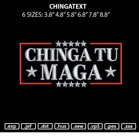 Chingatext Embroidery File 6 sizes