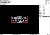 Chingatext Embroidery File 6 sizes
