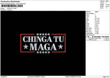 Chingatext Embroidery File 6 sizes