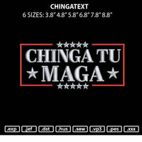 Chingatext Embroidery File 6 sizes