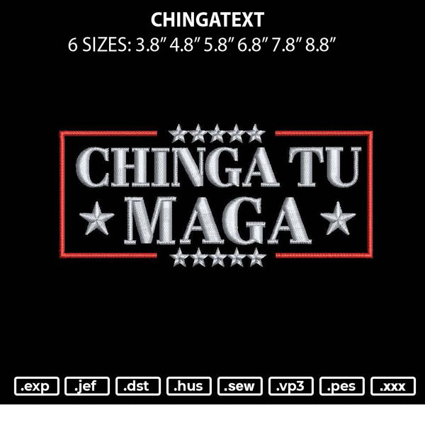 Chingatext Embroidery File 6 sizes
