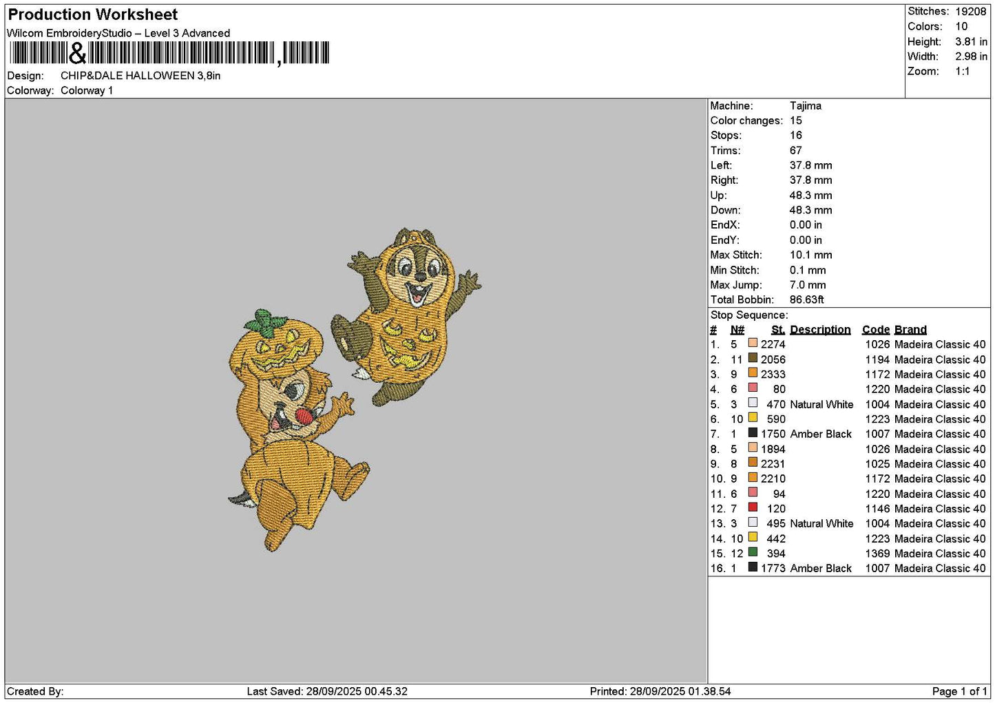Squirrels Halloween Embroidery File 6 sizes