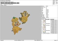Squirrels Halloween Embroidery File 6 sizes