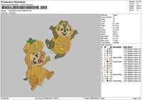 Squirrels Halloween Embroidery File 6 sizes