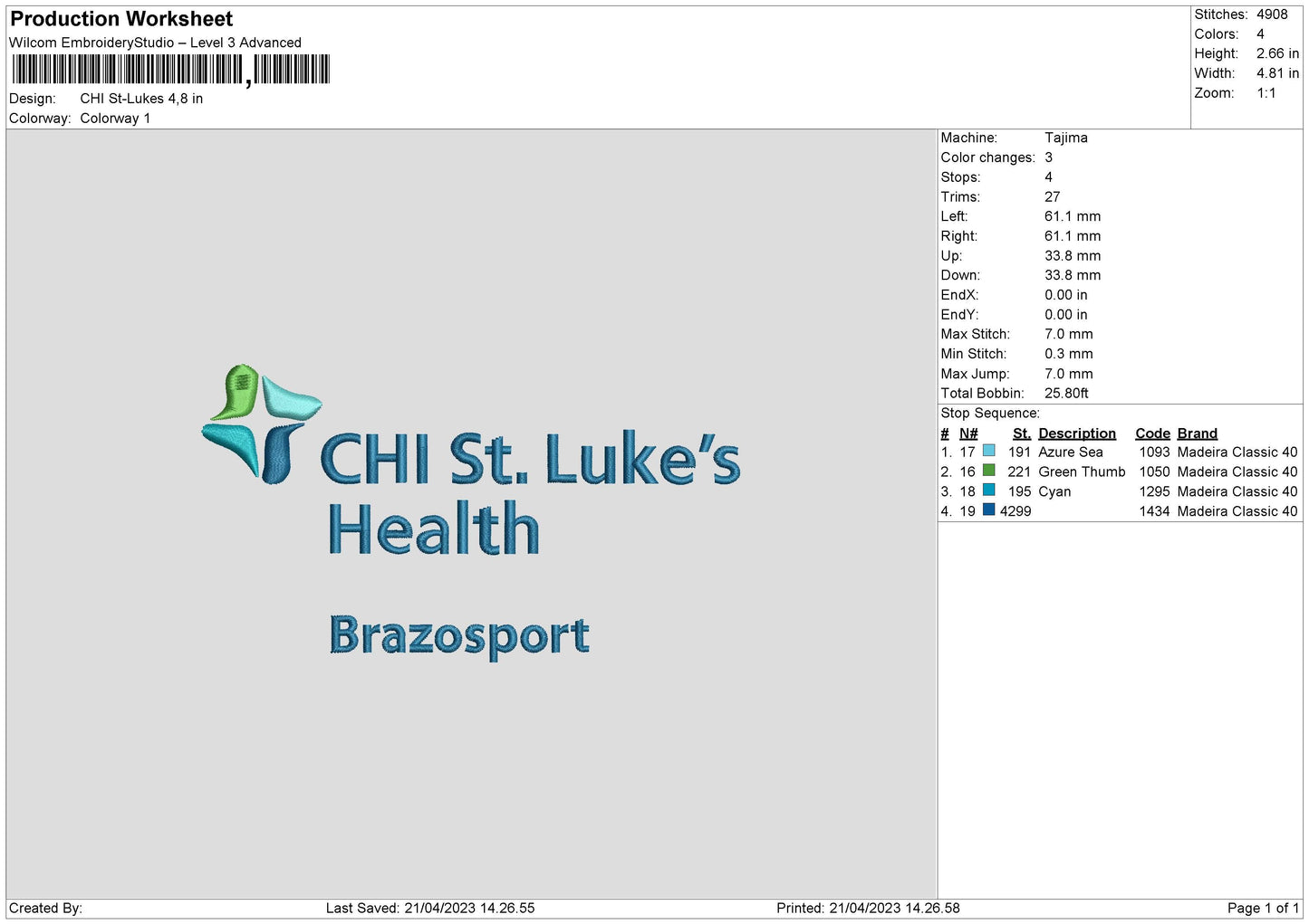 Chi St Embroidery File 6 sizes