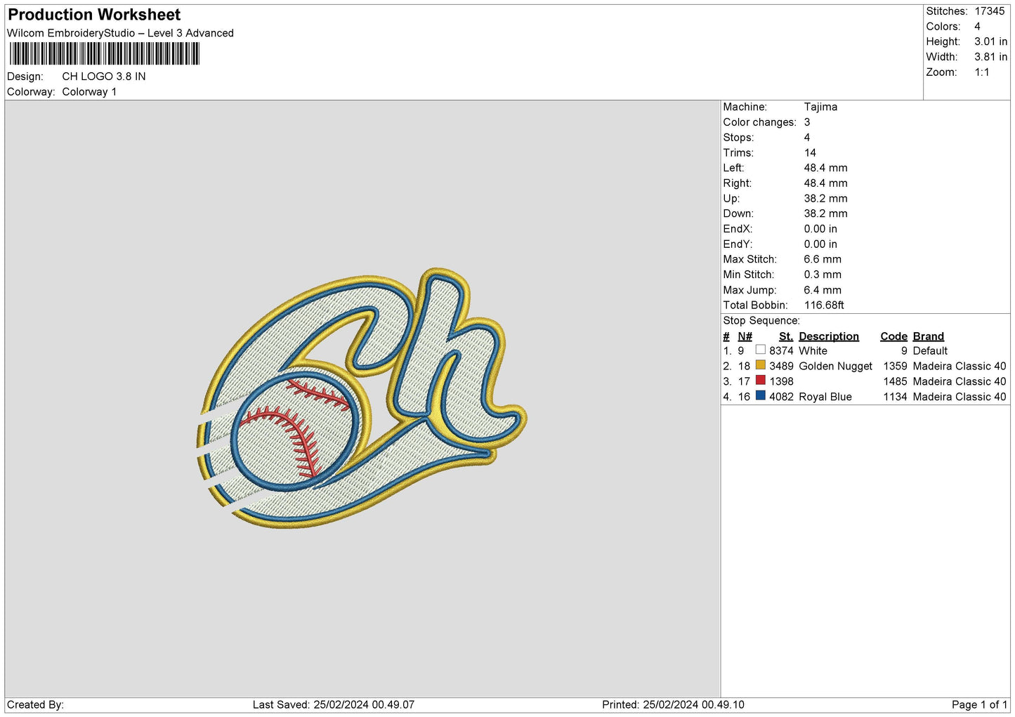 Ch Ball Embroidery File 6 sizes