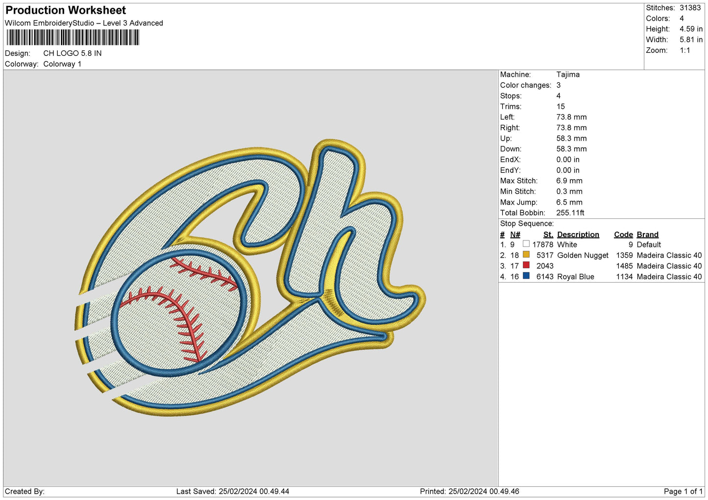 Ch Ball Embroidery File 6 sizes