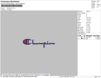 Champi0n Embroidery File 4 size