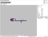 Champi0n Embroidery File 4 size