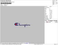 Champi0n Embroidery File 4 size