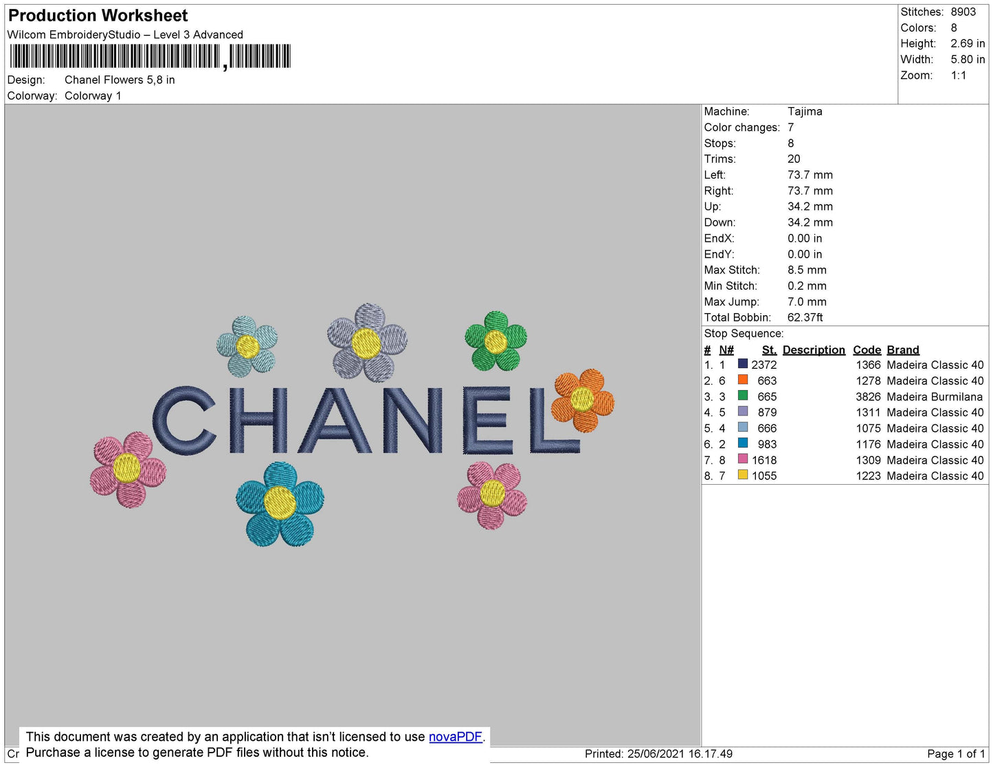 Chnl Flower Embroidery File 4 size