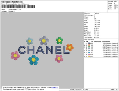 Chnl Flower Embroidery File 4 size