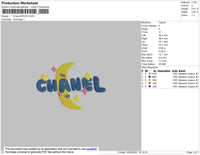 Chnl Moon Embroidery File 4 size