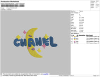 Chnl Moon Embroidery File 4 size