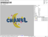 Chnl Moon Embroidery File 4 size