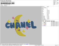 Chnl Moon Embroidery File 4 size