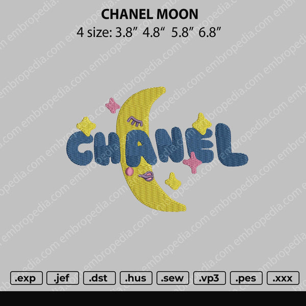 Chnl Moon Embroidery File 4 size