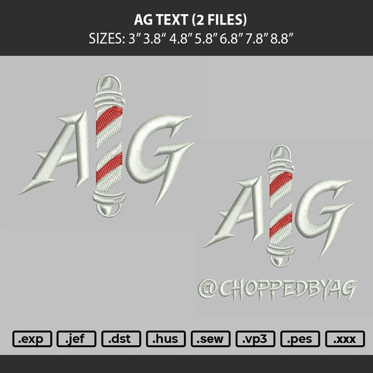 Ag Text Embroidery Machine Designs 2 Files