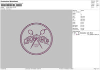 Chop Shop Embroidery File 5 sizes