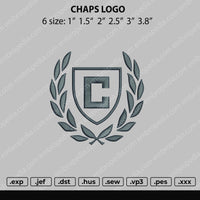 Chaps Logo Embroidery File 6 size