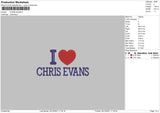 Chris Evans Embroidery File 4 size