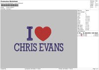 Chris Evans Embroidery File 4 size