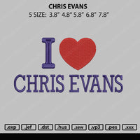 Chris Evans Embroidery File 4 size