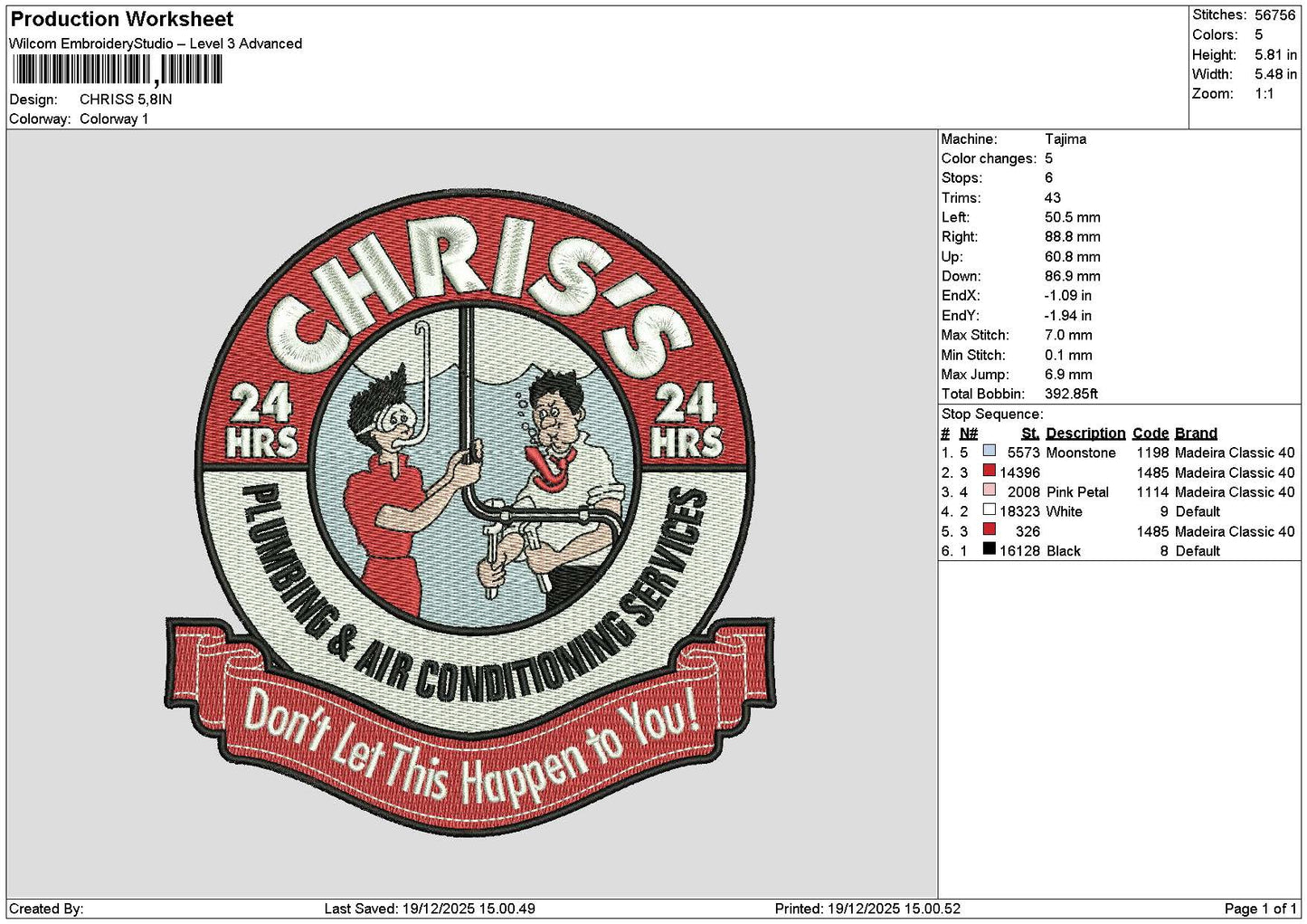 Chrisscircle Embroidery File 6 sizes