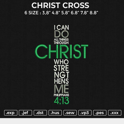 CHRIST CROSS Embroidery File 6 size