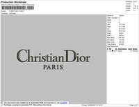 Christian Dior Paris Embroidery File 4 size