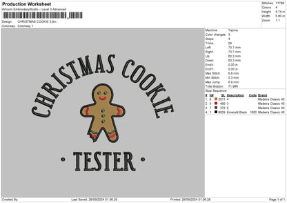 Cookie2609 Embroidery File 6 sizes