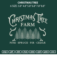 Christmas Tree Embroidery File 4 size
