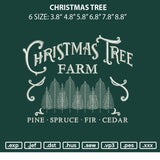 Christmas Tree Embroidery File 4 size