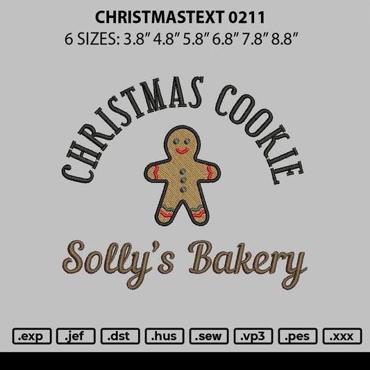 Christmastext 0211 Embroidery File 6 sizes