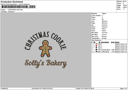 Christmastext 0211 Embroidery File 6 sizes
