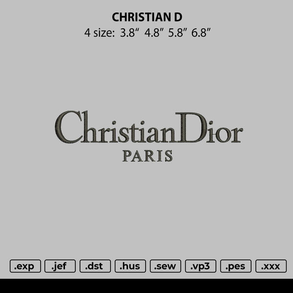 Christian Dior Paris Embroidery File 4 size
