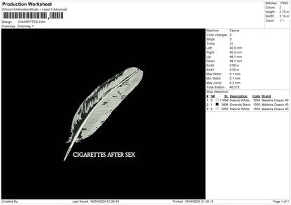 Cigarettes Embroiery File 6 sizes