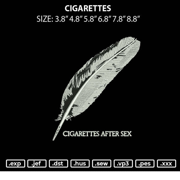 Cigarettes Embroiery File 6 sizes