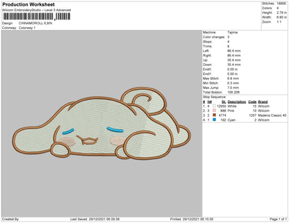 Cinnamoroll v2 Embroidery File 5 size