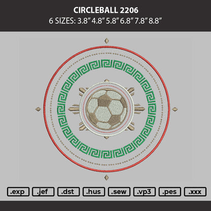 Circleball 2206 Embroidery Machine Design File 6 sizes