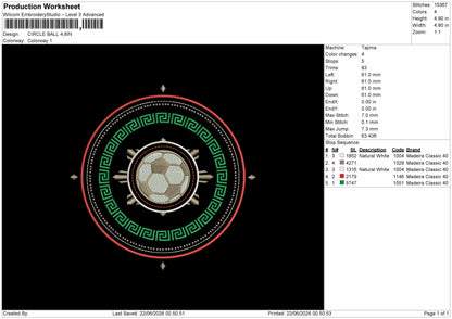 Circleball 2206 Embroidery Machine Design File 6 sizes