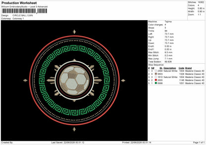 Circleball 2206 Embroidery Machine Design File 6 sizes