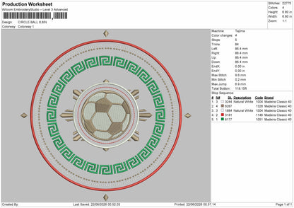 Circleball 2206 Embroidery Machine Design File 6 sizes