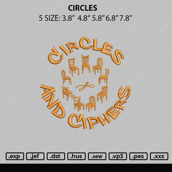 Circles Embroidery File 5 sizes