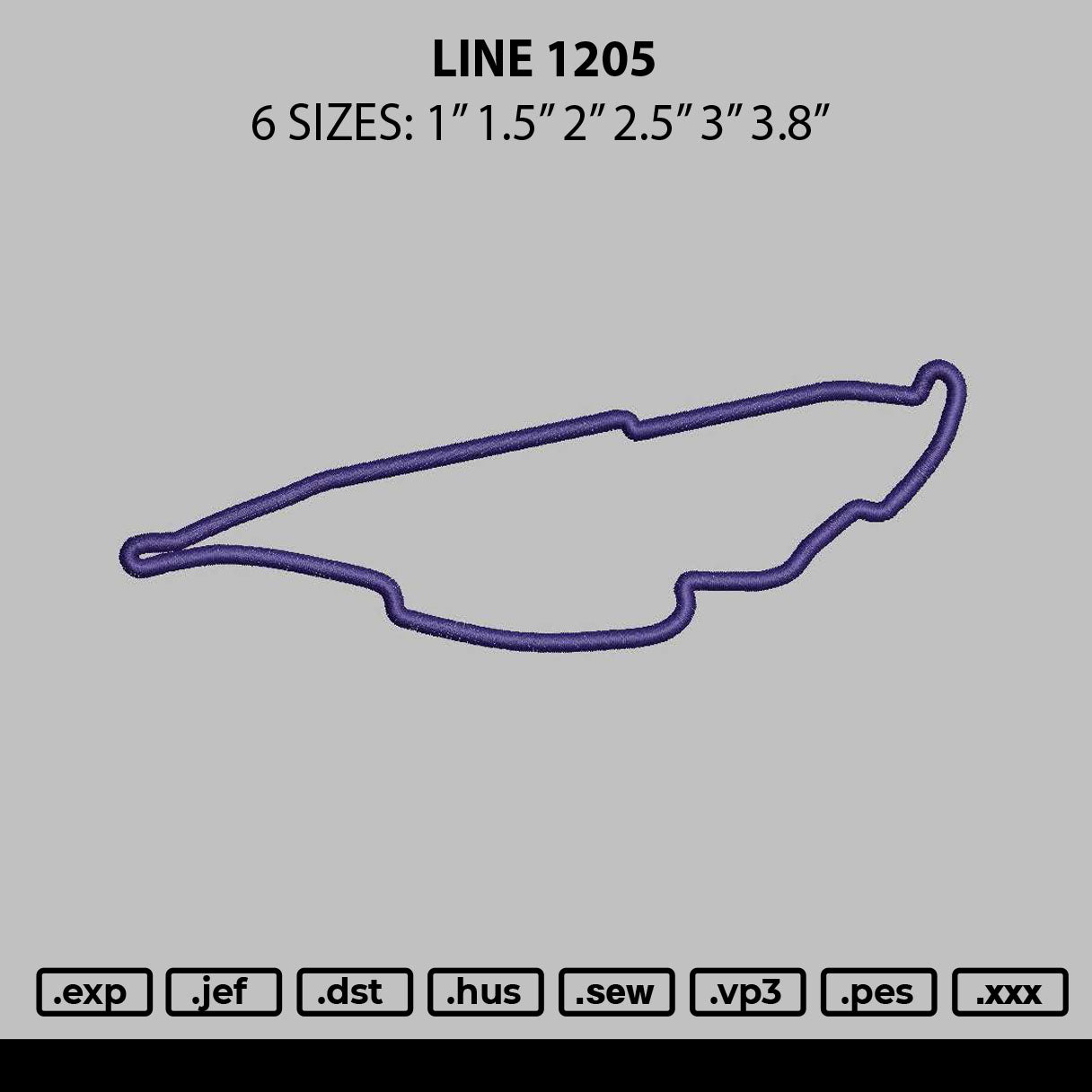 Line 1205 Embroidery File 6 sizes