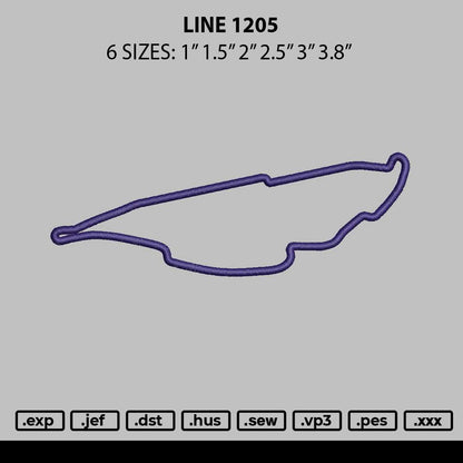 Line 1205 Embroidery File 6 sizes
