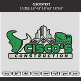 Ciscostext Embroidery Machine Design File 6 sizes
