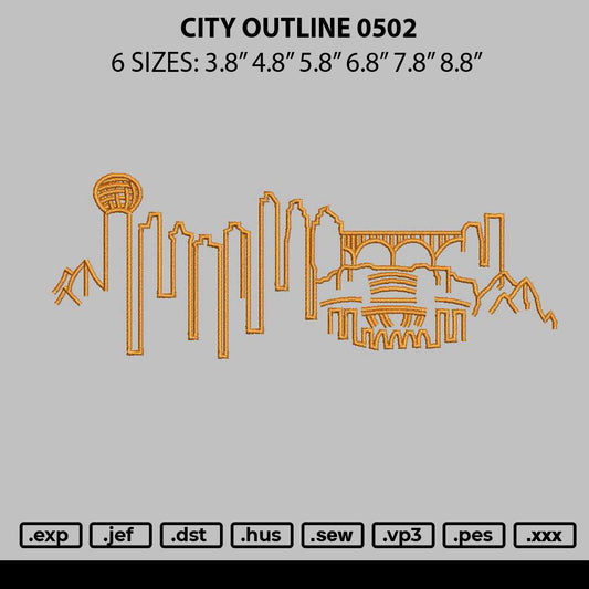 City Outline 0602 Embroidery File 6 sizes