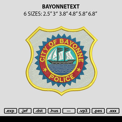 Bayonnetext Embroidery File 6 sizes